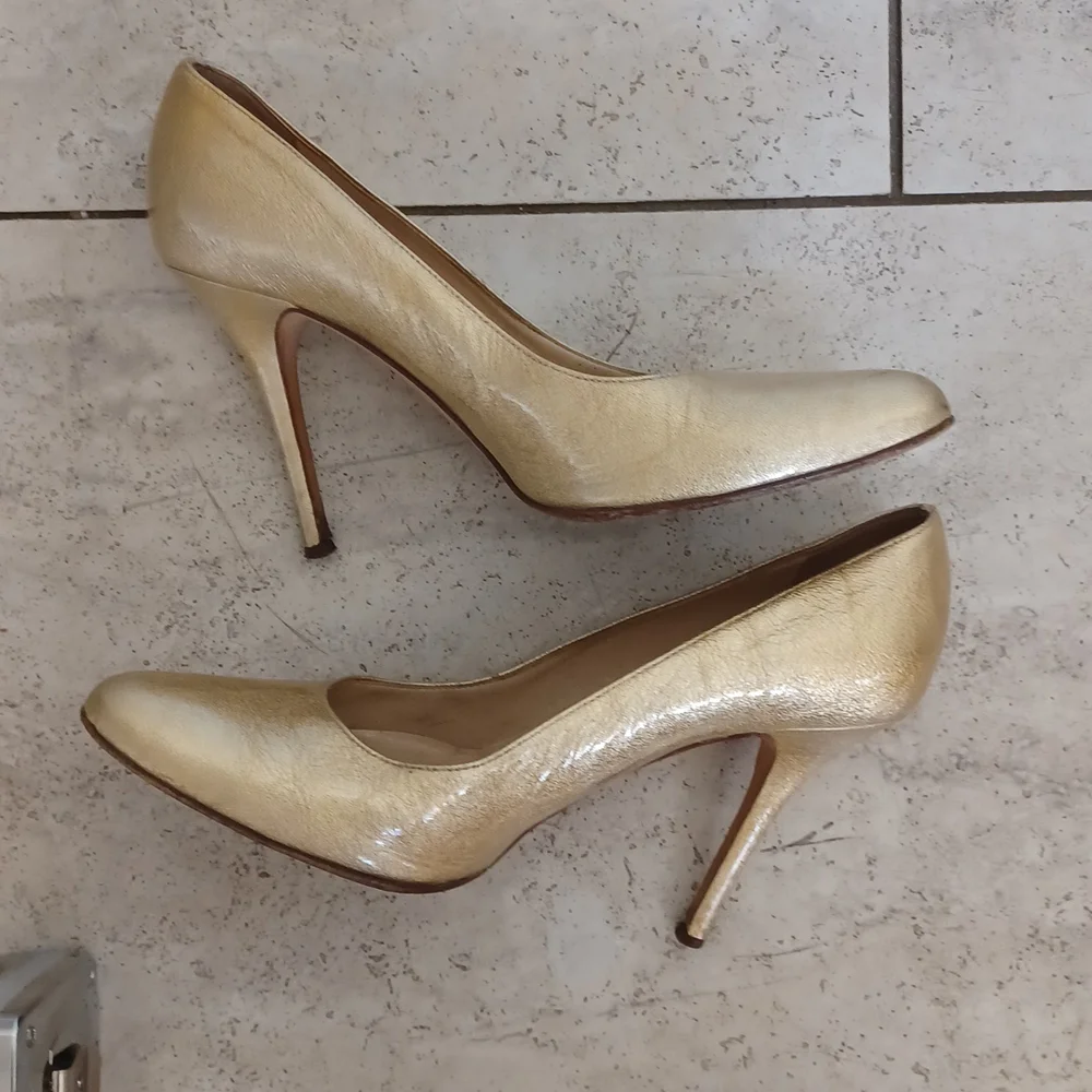 Michael Kors gold Stiletto Pump 8 heels shoe wedding  glam Party Y2k